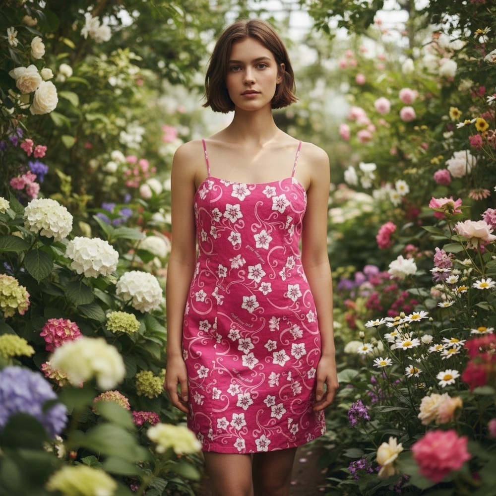 Walt Disney World Floral Pink Sleeveless Women's Dress Size Small Stretch